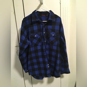 Design In Italy Blue and Black Checkered Men's Shirt